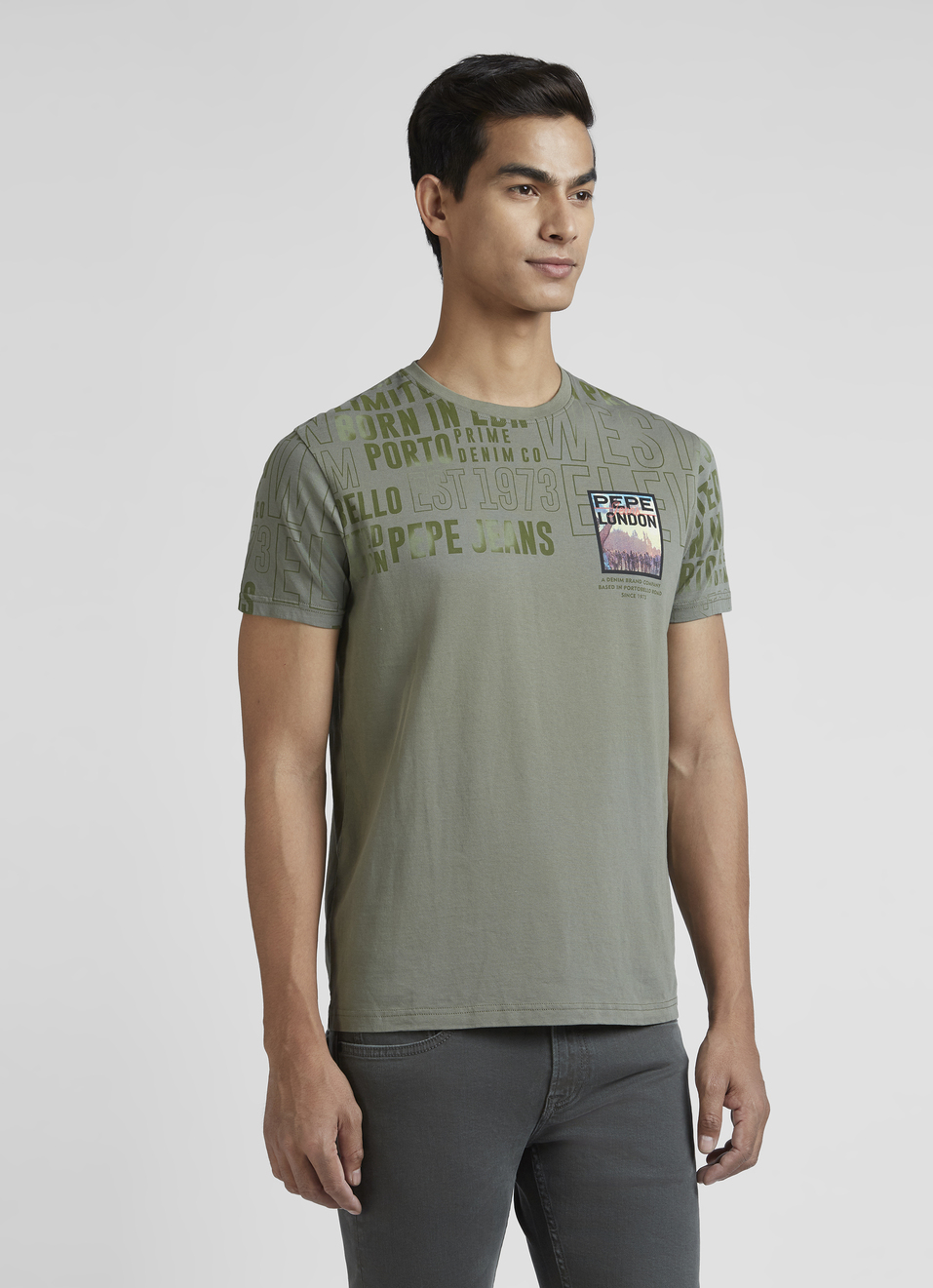 Green Typographic Print Short Sleeve T-shirt, , large image number 3