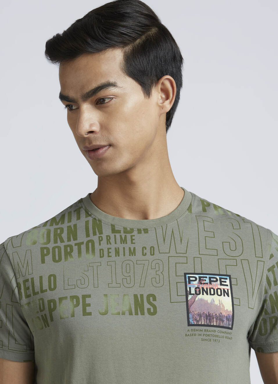 Green Typographic Print Short Sleeve T-shirt, , large image number 4