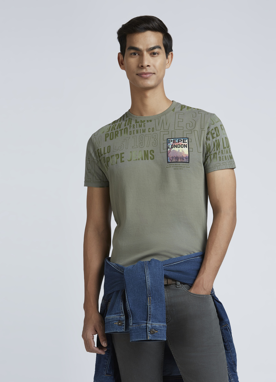 Green Typographic Print Short Sleeve T-shirt, , large image number 0