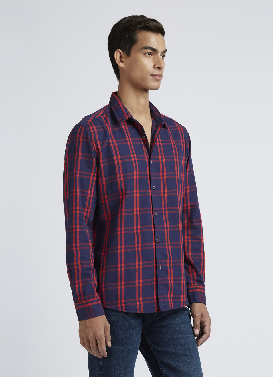 Navy Checks Full Sleeves Shirt, , large image number 3