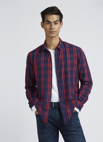 Navy Checks Full Sleeves Shirt