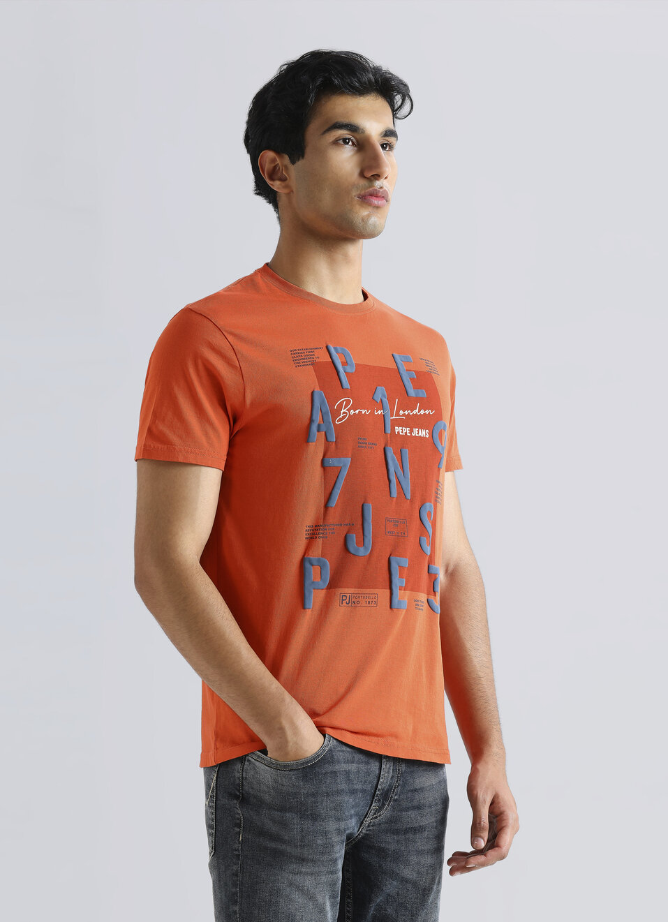 Orange Graphic Print Short Sleeve T-shirt, , large image number 3