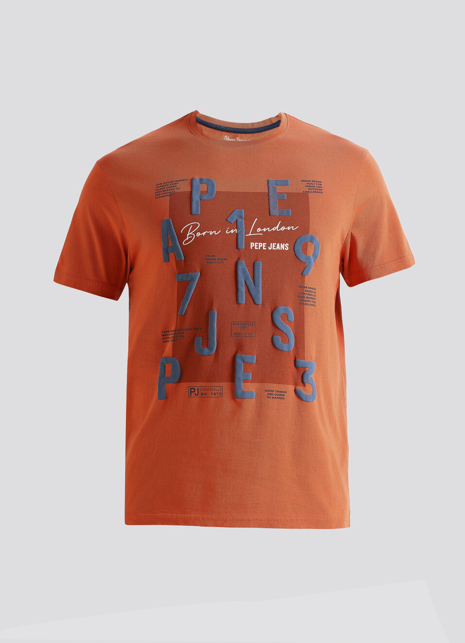 Orange Graphic Print Short Sleeve T-shirt, , large image number 6
