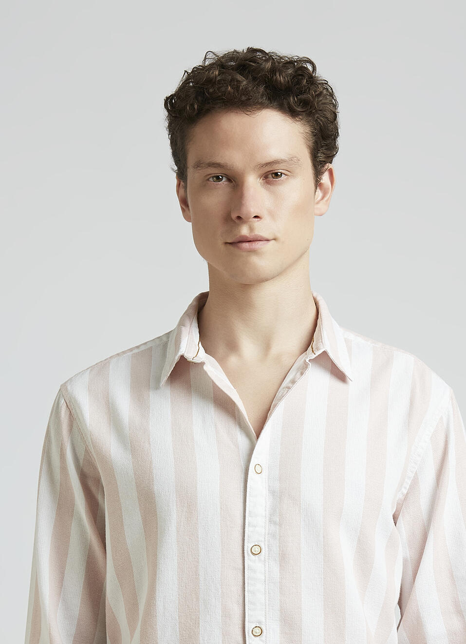 Pink Open Structure Stripe Full Sleeve Shirt, , large image number 4