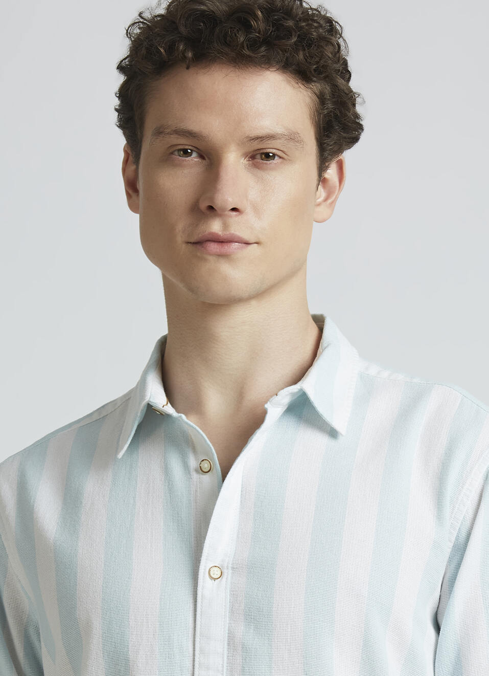 Blue Open Structure Stripes Full Sleeve Shirt, , large image number 4