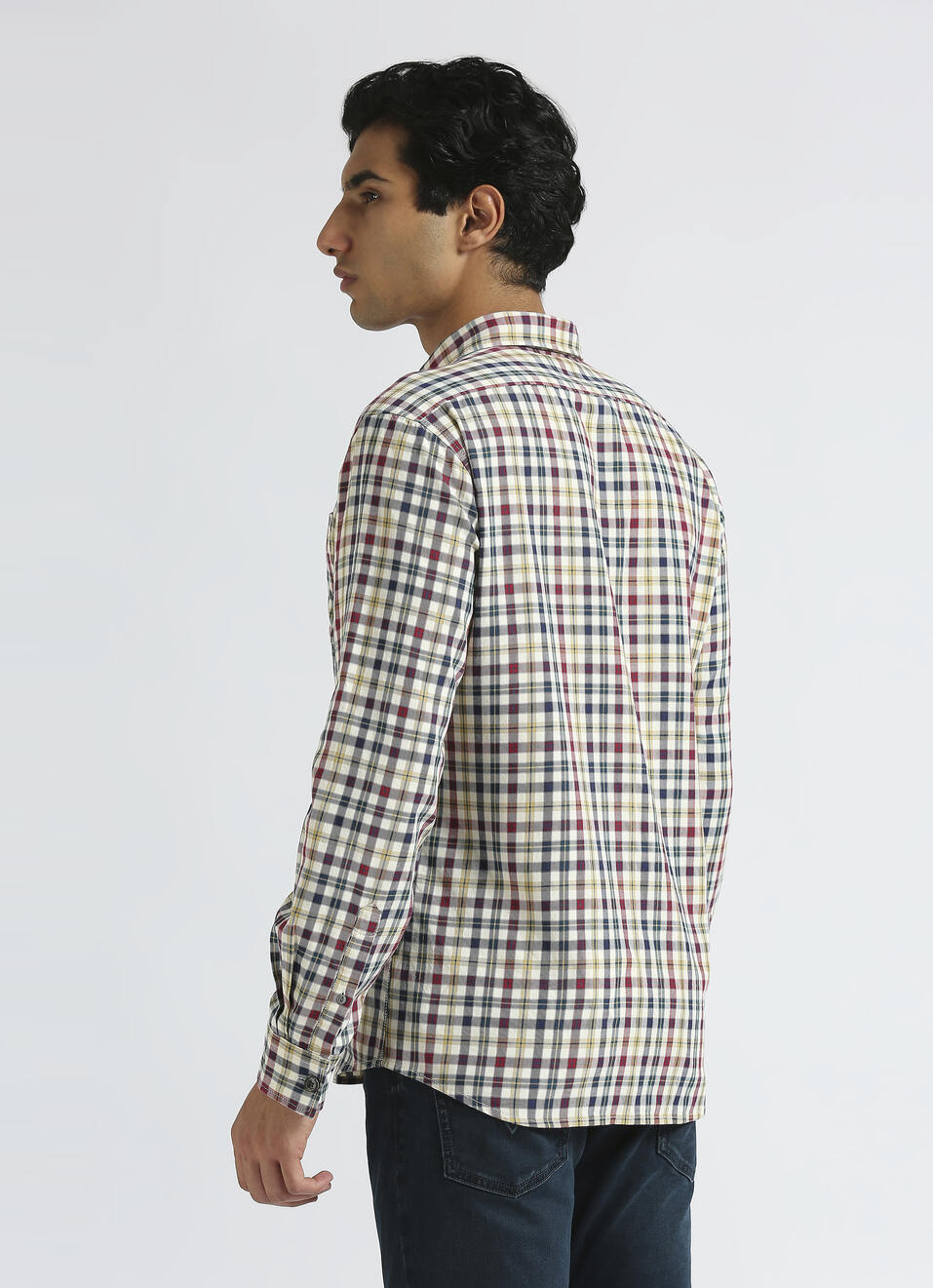 White Checked Full Sleeve Shirt, , large image number 2