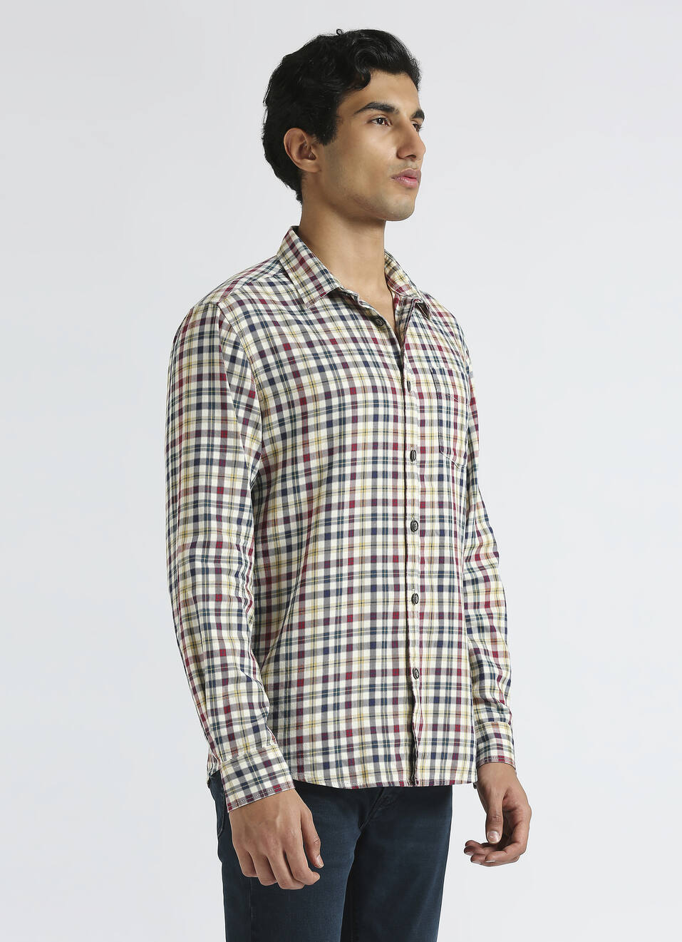 White Checked Full Sleeve Shirt, , large image number 3
