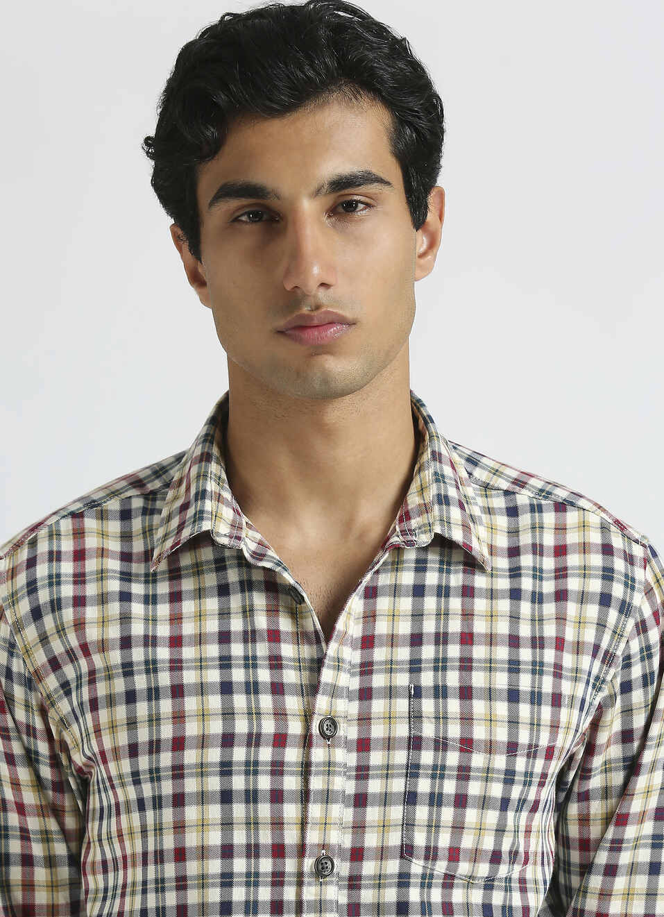 White Checked Full Sleeve Shirt, , large image number 4