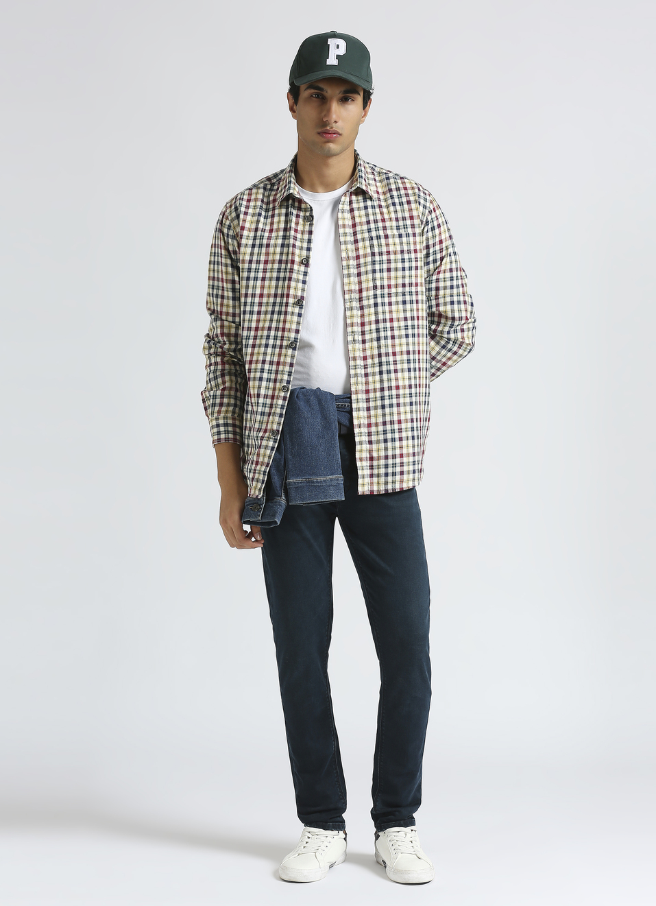 White Checked Full Sleeve Shirt, , large image number 5