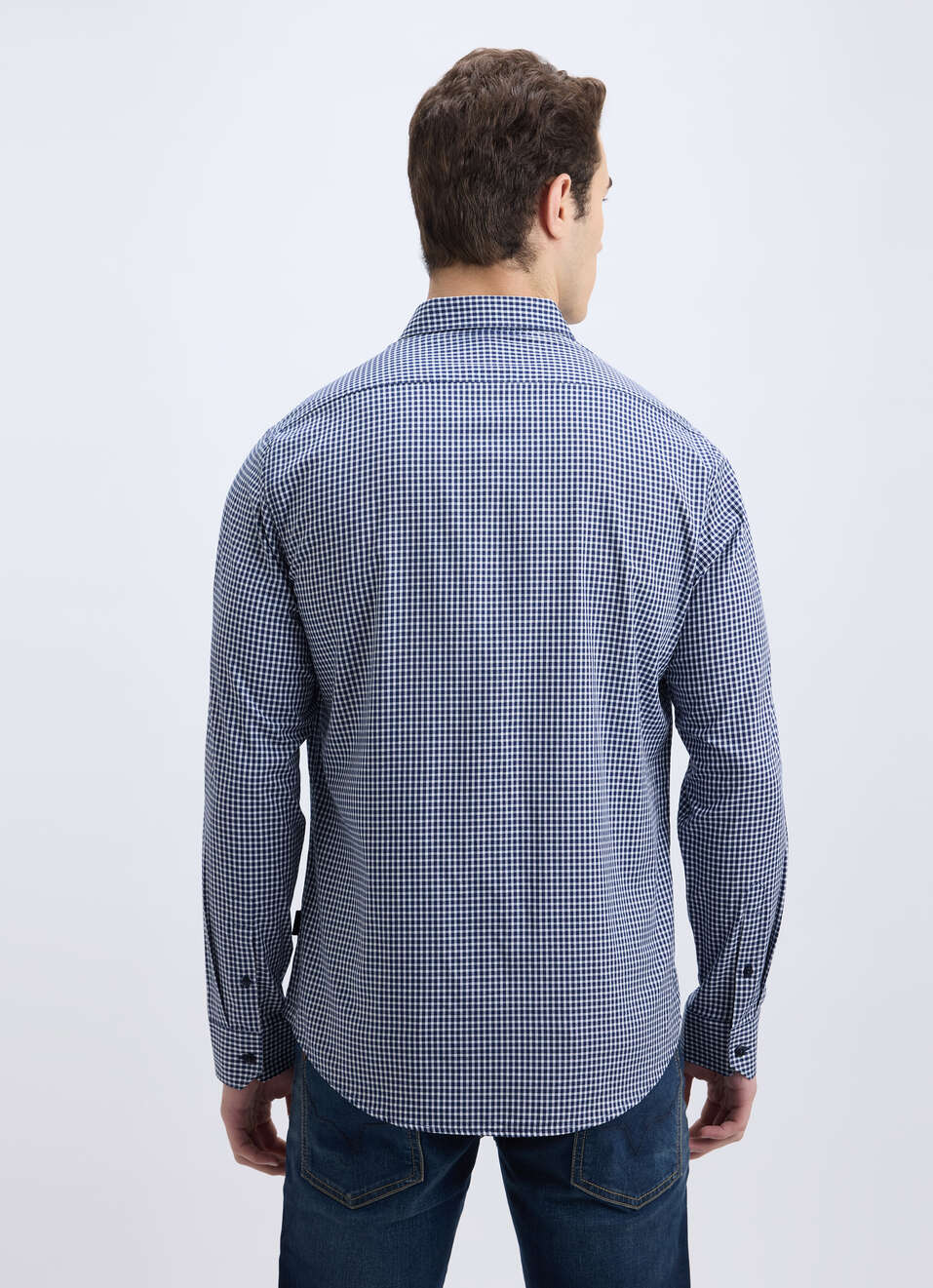 Men Blue Check Full Sleeve Shirt, , large image number 2