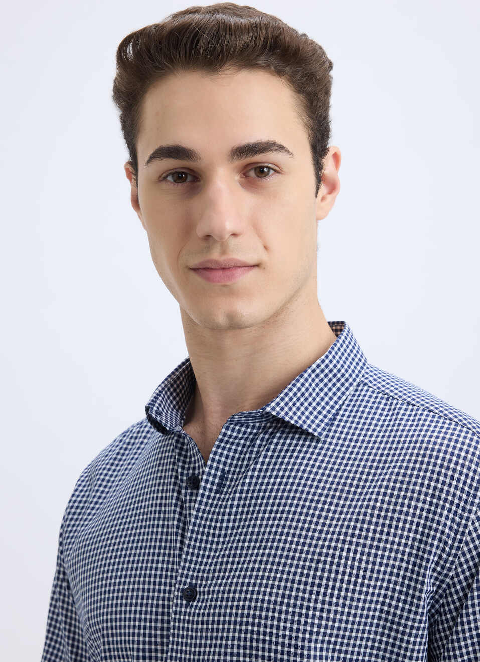 Men Blue Check Full Sleeve Shirt, , large image number 4