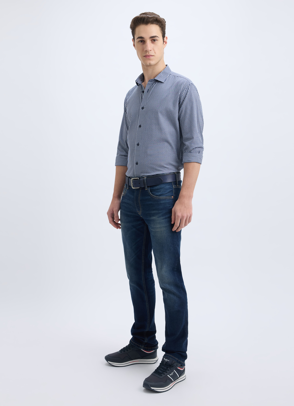 Men Blue Check Full Sleeve Shirt, , large image number 5