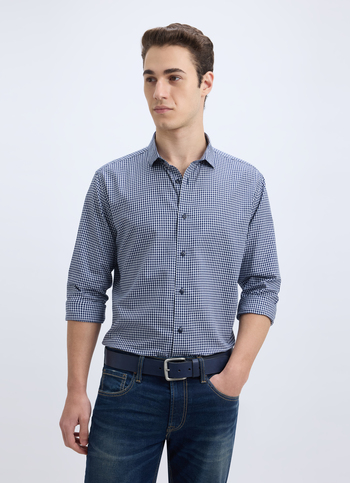 Men Blue Check Full Sleeve Shirt