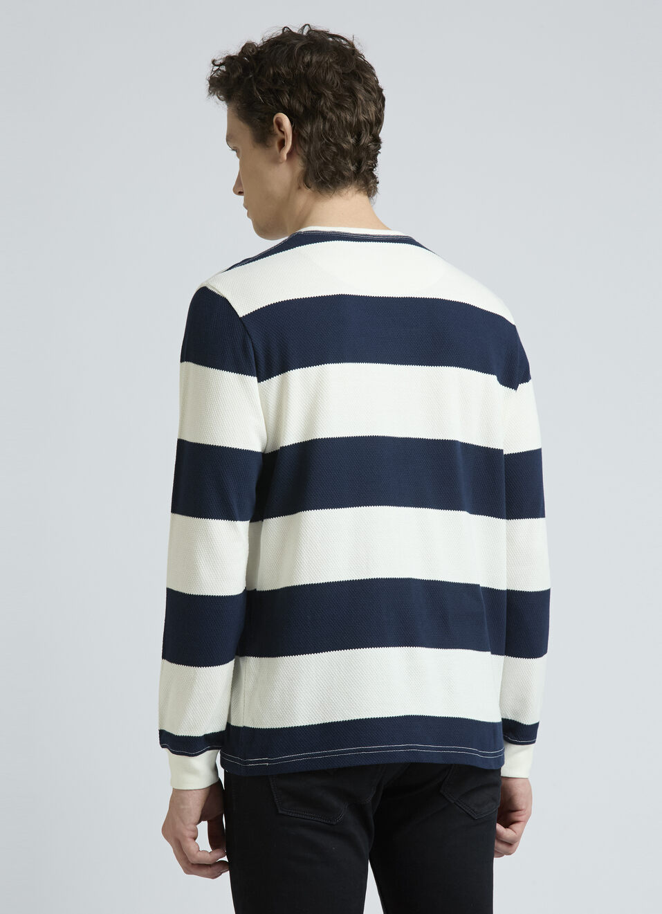 Navy Stripes Full Sleeves T-shirt, , large image number 2