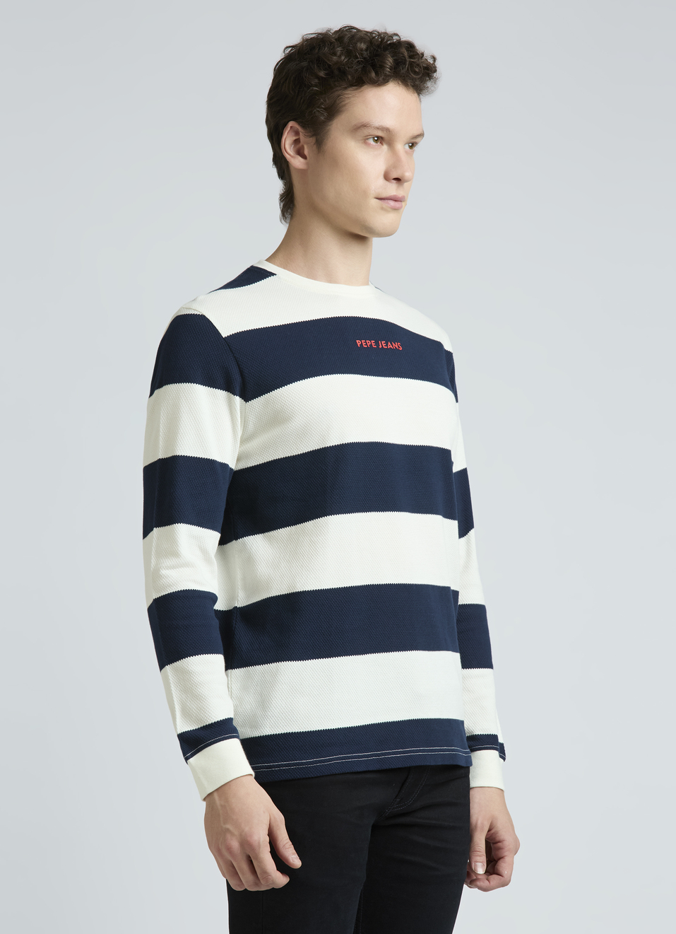 Navy Stripes Full Sleeves T-shirt, , large image number 3