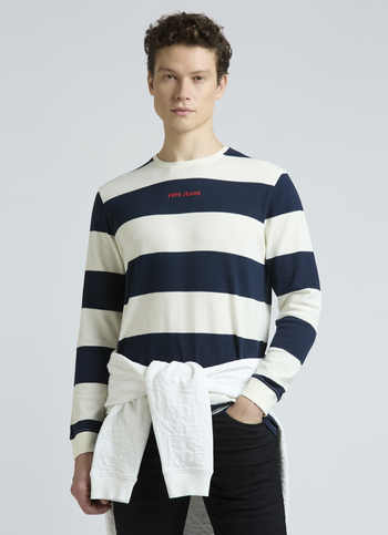 Navy Stripes Full Sleeves T-shirt