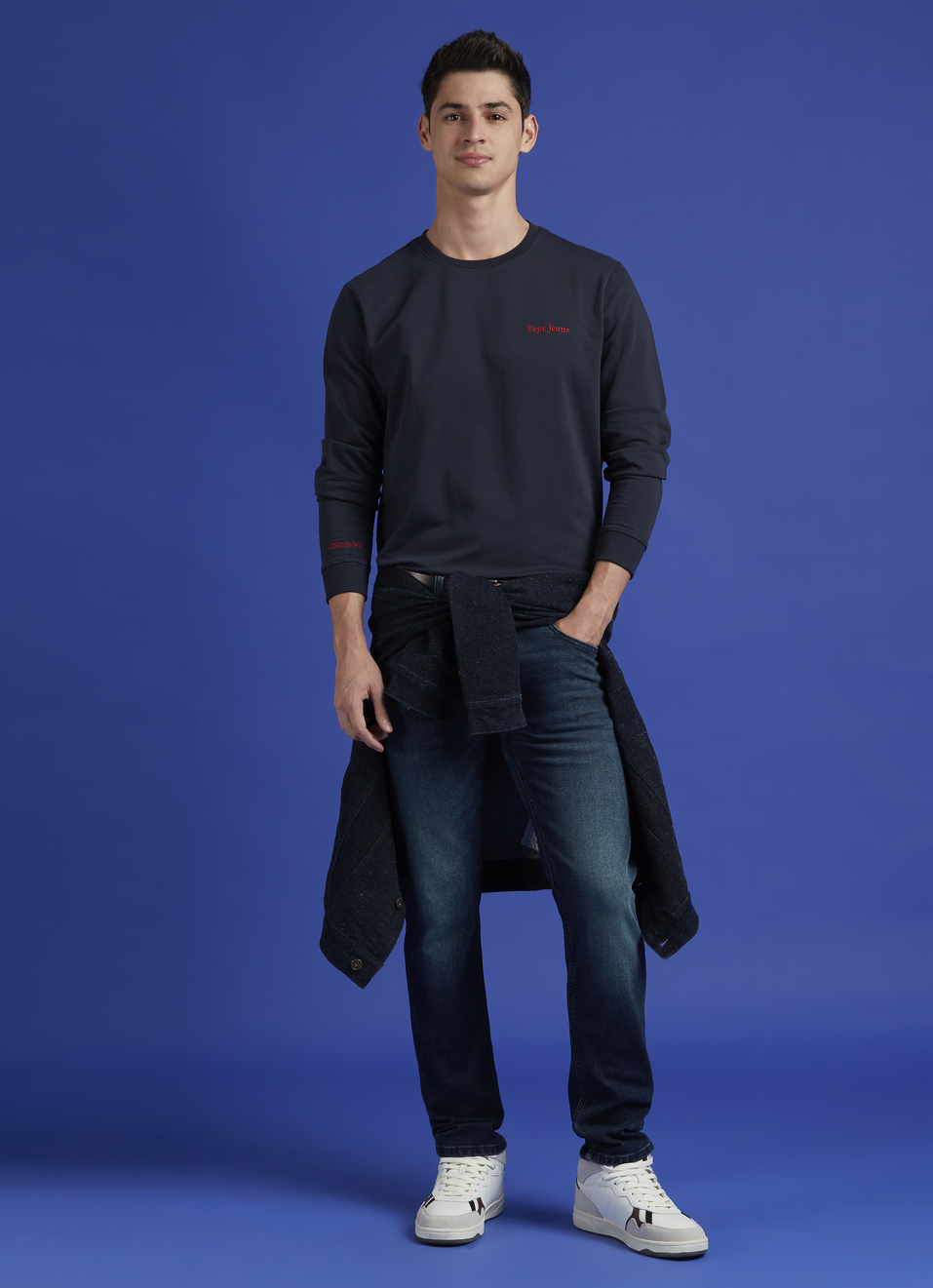 Blue Back Print Full Sleeve Sweatshirt, , large image number 5