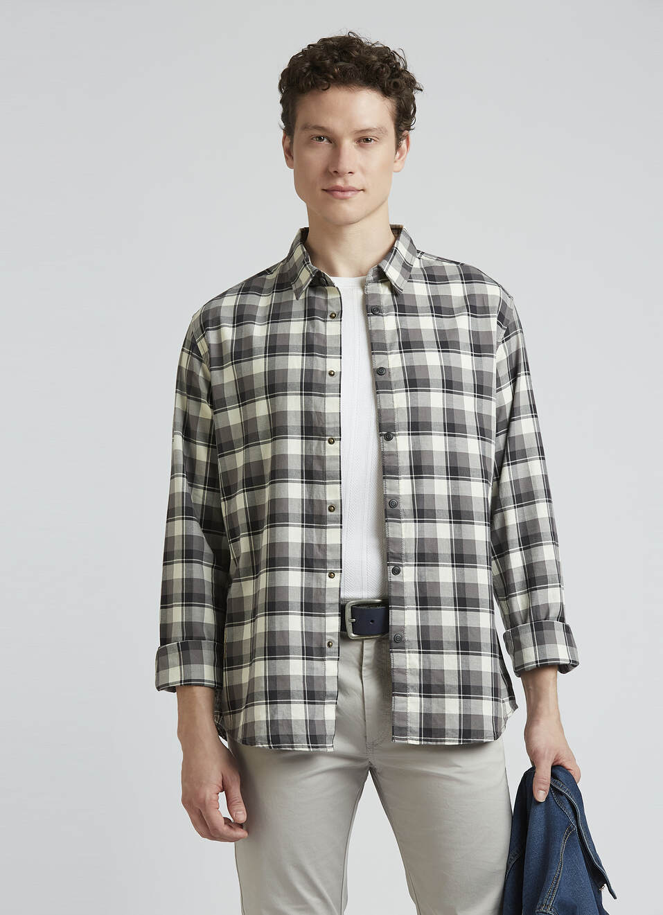 Black Checks Full Sleeve Shirt, , large image number 0