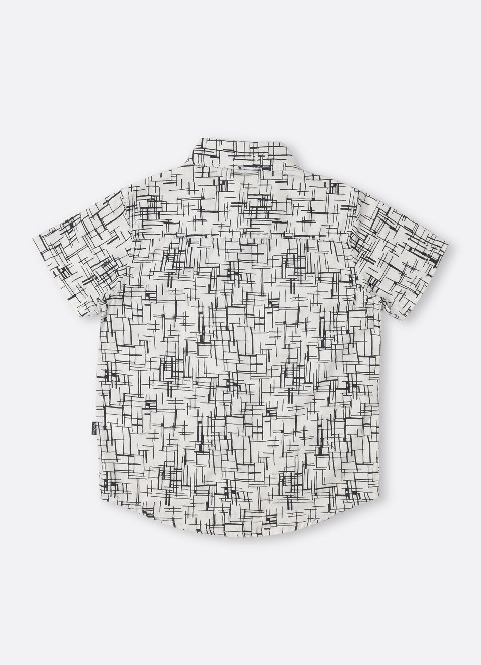 Boys White Printed Short Sleeve Shirt, , large image number 1