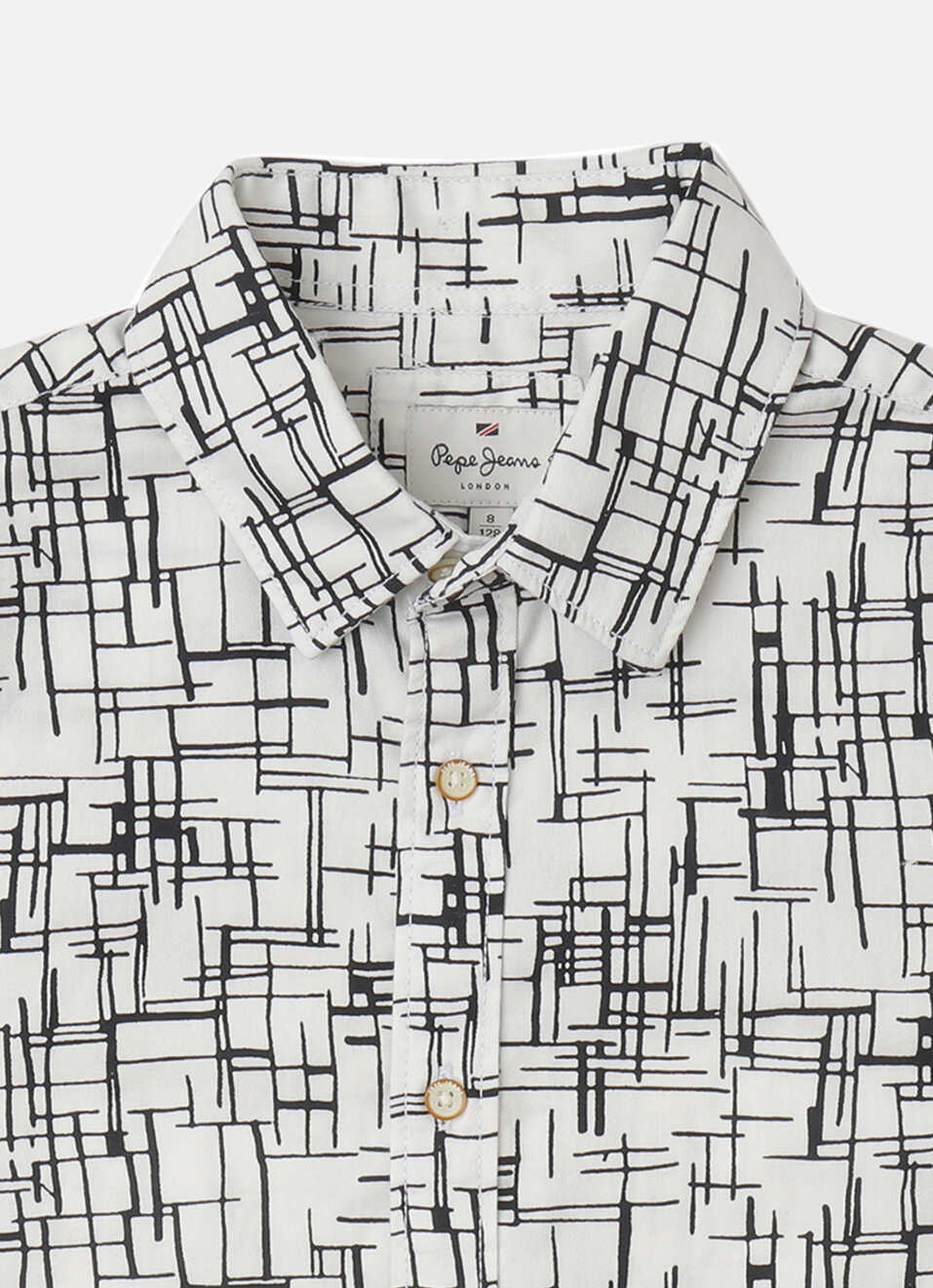 Boys White Printed Short Sleeve Shirt, , large image number 2