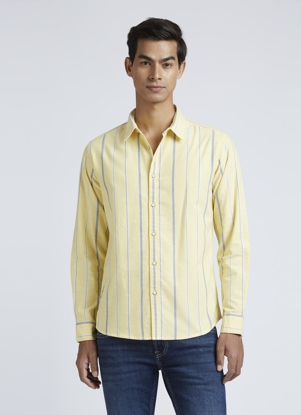 Yellow Stripes Full Sleeve Shirt, , large image number 1