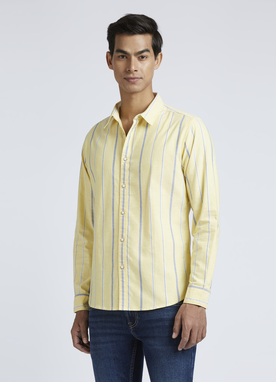 Yellow Stripes Full Sleeve Shirt, , large image number 3