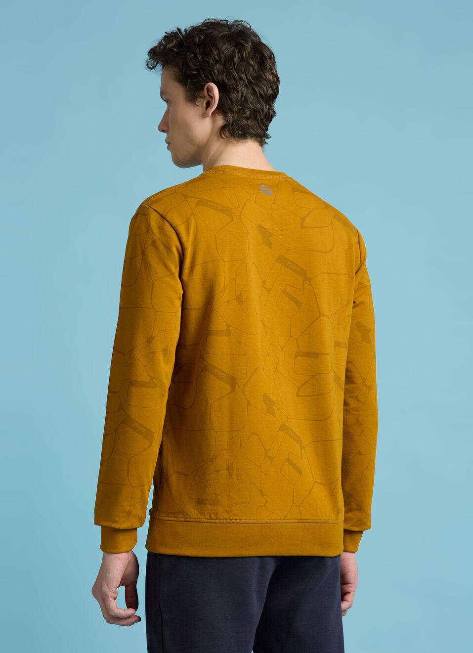 Yellow Abstract Print Full Sleeve Sweatshirt, , large image number 2