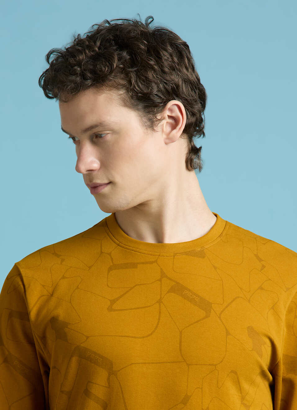 Yellow Abstract Print Full Sleeve Sweatshirt, , large image number 4