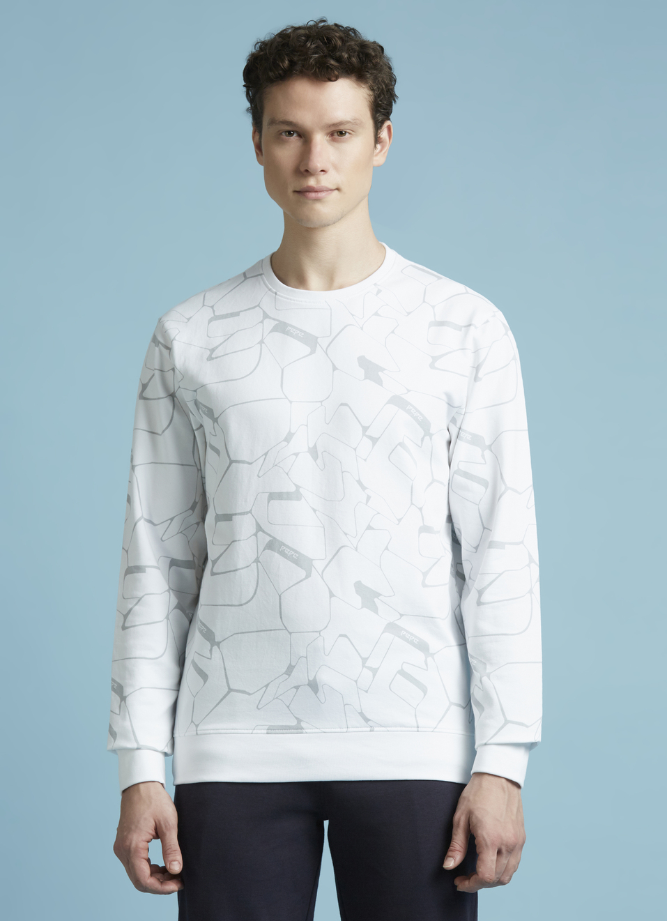 White Abstract Print Full Sleeve Shirt, , large image number 1