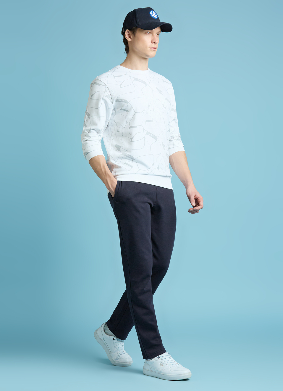 White Abstract Print Full Sleeve Shirt, , large image number 5