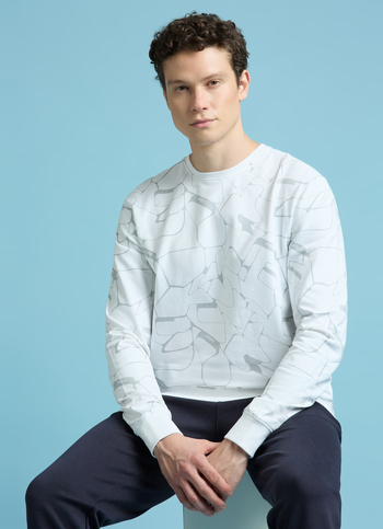 White Abstract Print Full Sleeve Shirt