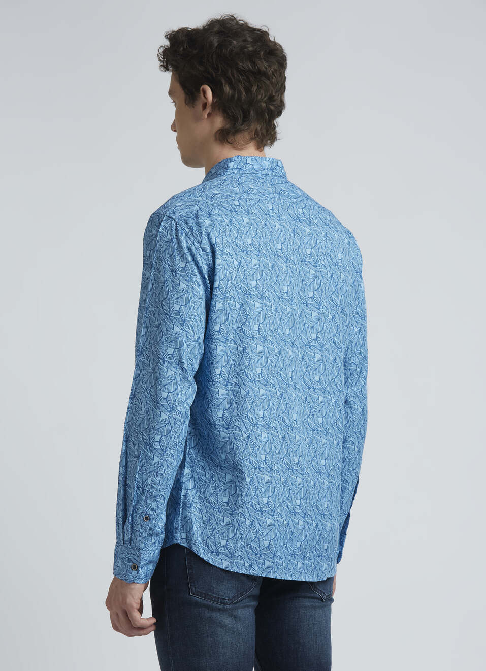 Blue Abstract Print Full Sleeve Shirt, , large image number 2