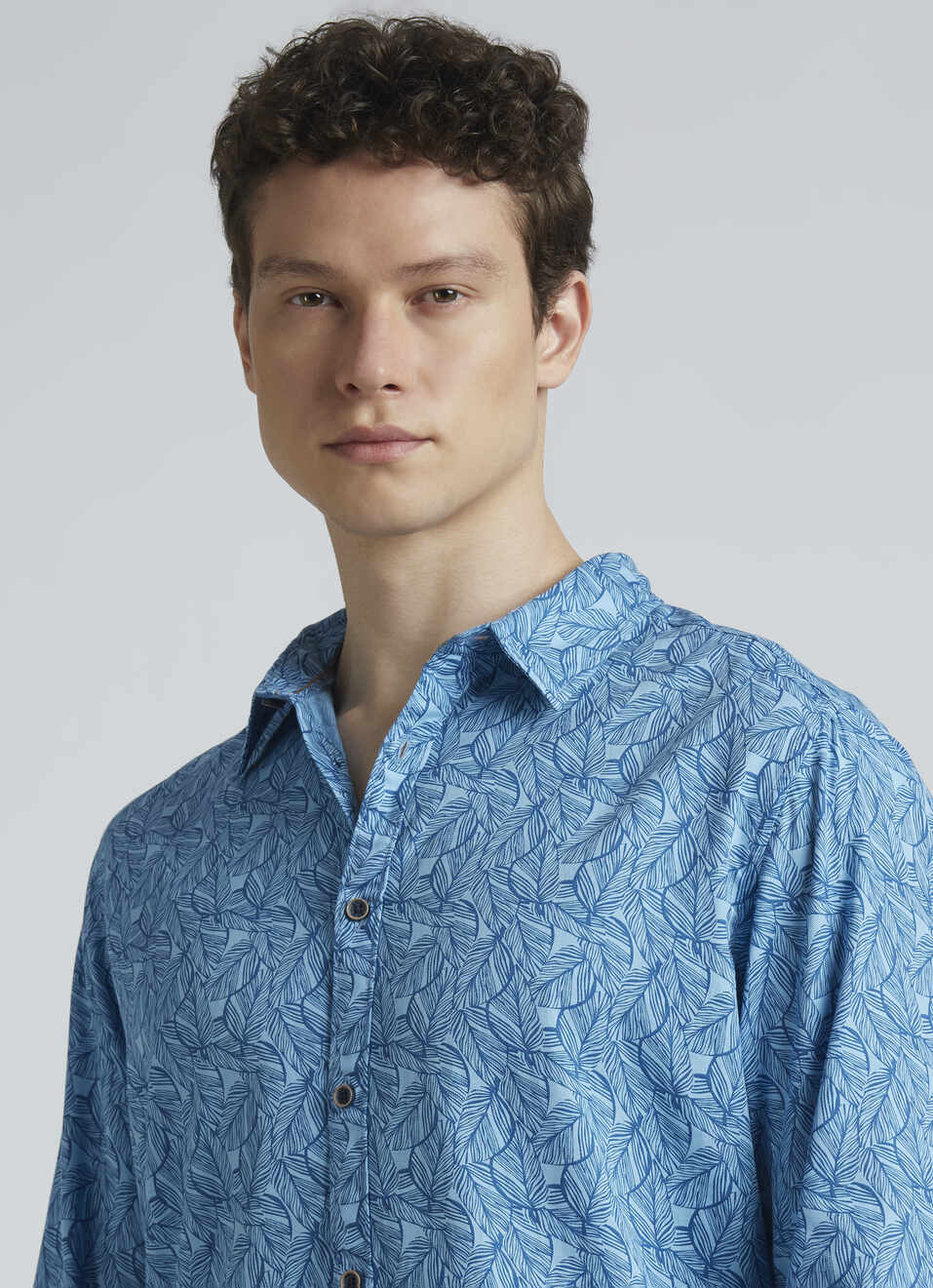 Blue Abstract Print Full Sleeve Shirt, , large image number 4