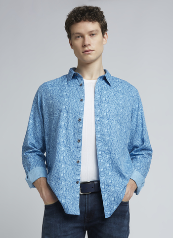 Blue Abstract Print Full Sleeve Shirt