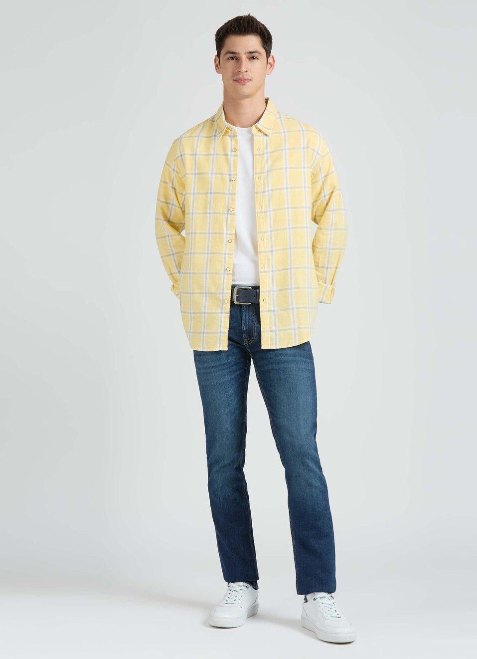 Yellow Check Full Sleeve Shirt, , large image number 5