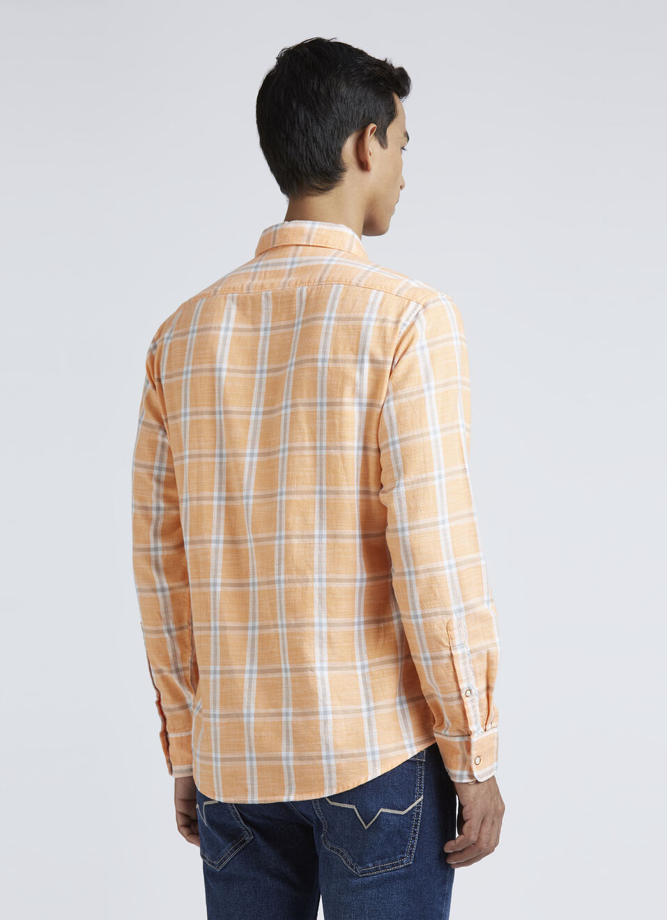 Orange Check Full Sleeve Shirt, , large image number 2