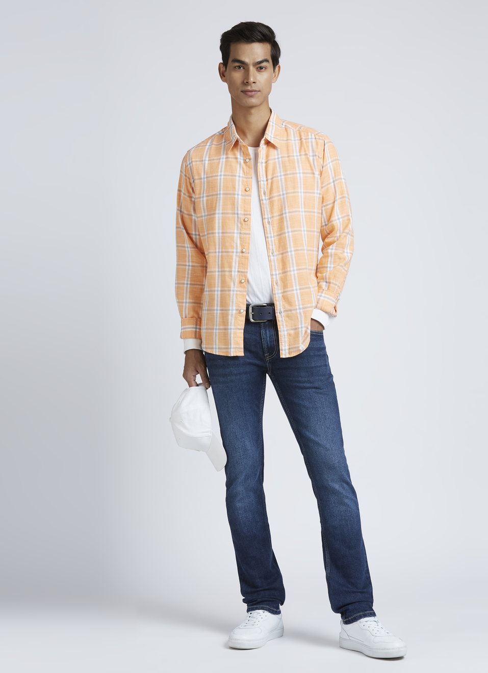 Orange Check Full Sleeve Shirt, , large image number 5