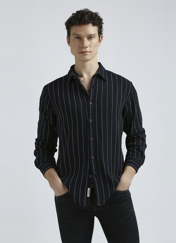Navy Stripes Full Sleeved Shirt