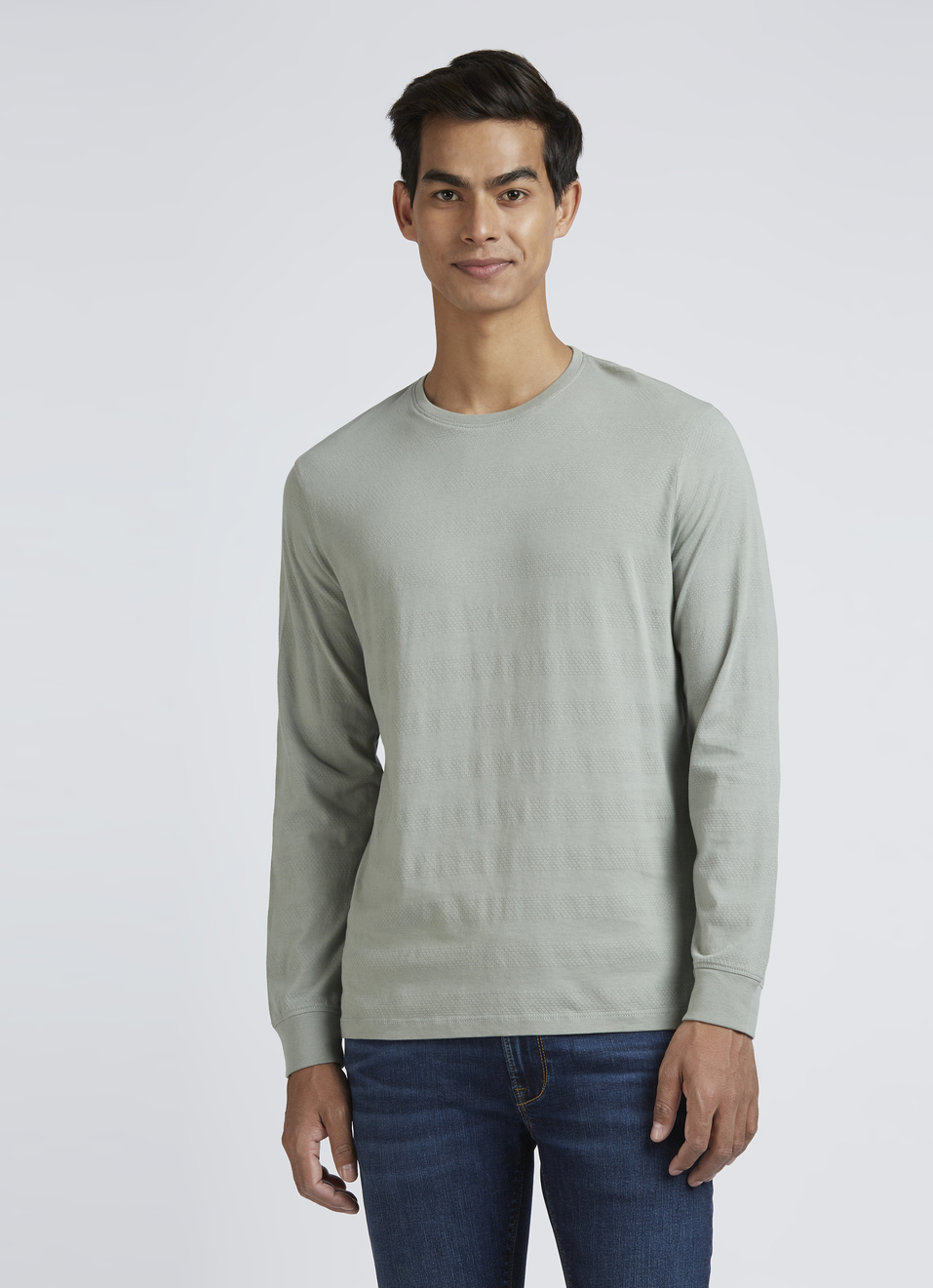 Light Green Stripes Full Sleeves T-shirt, , large image number 1