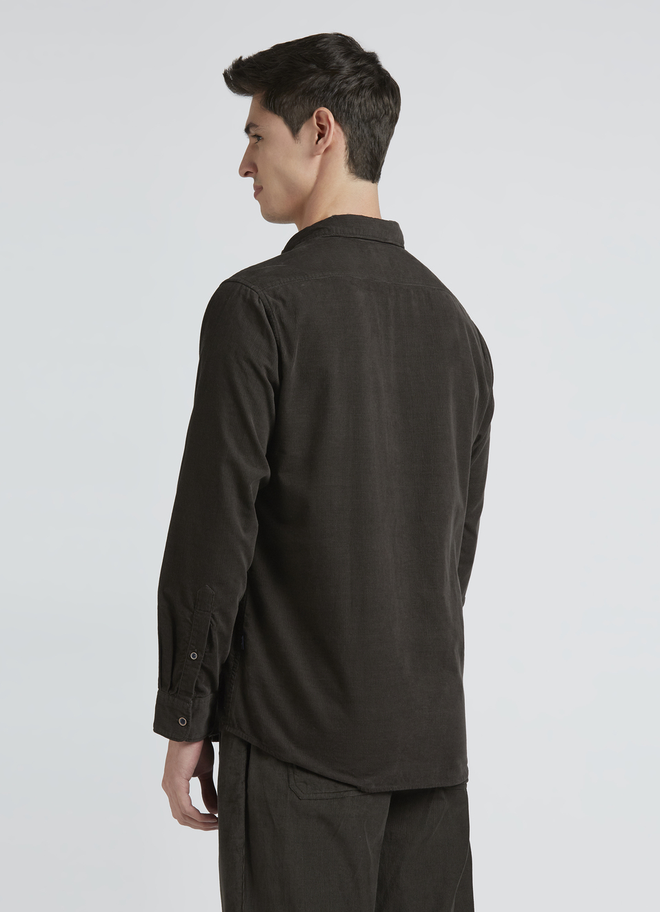 Olive Twin Flap Pocket Full Sleeve Corduroy Shirt, , large image number 2