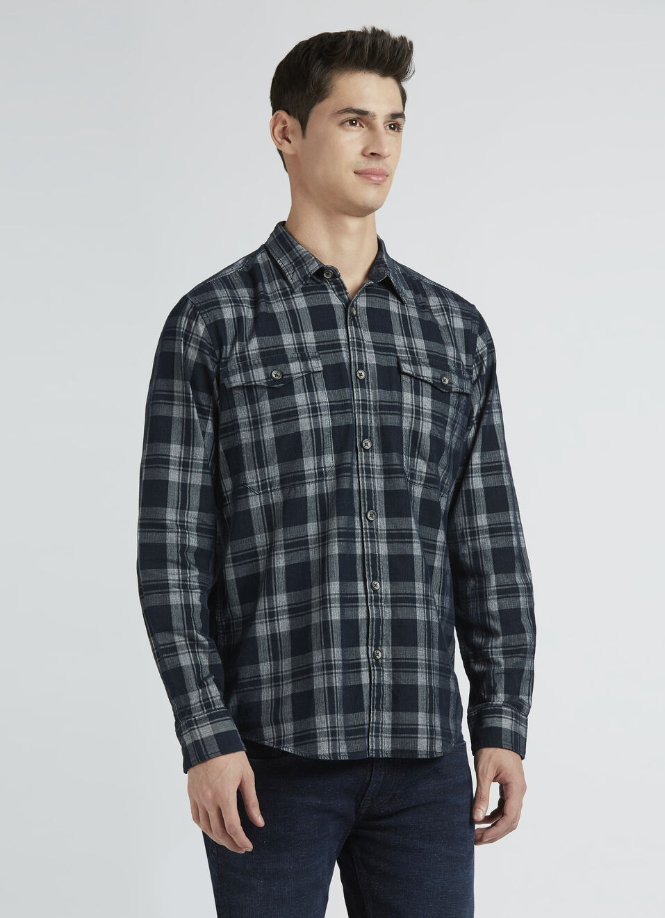 Navy Check Full Sleeve Shirt, , large image number 3