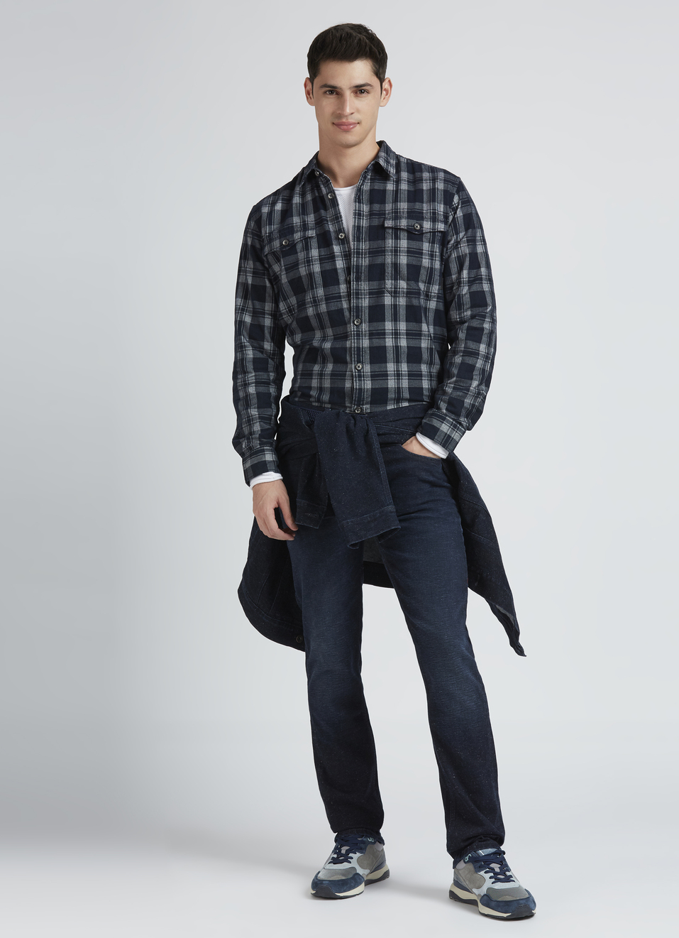 Navy Check Full Sleeve Shirt, , large image number 5