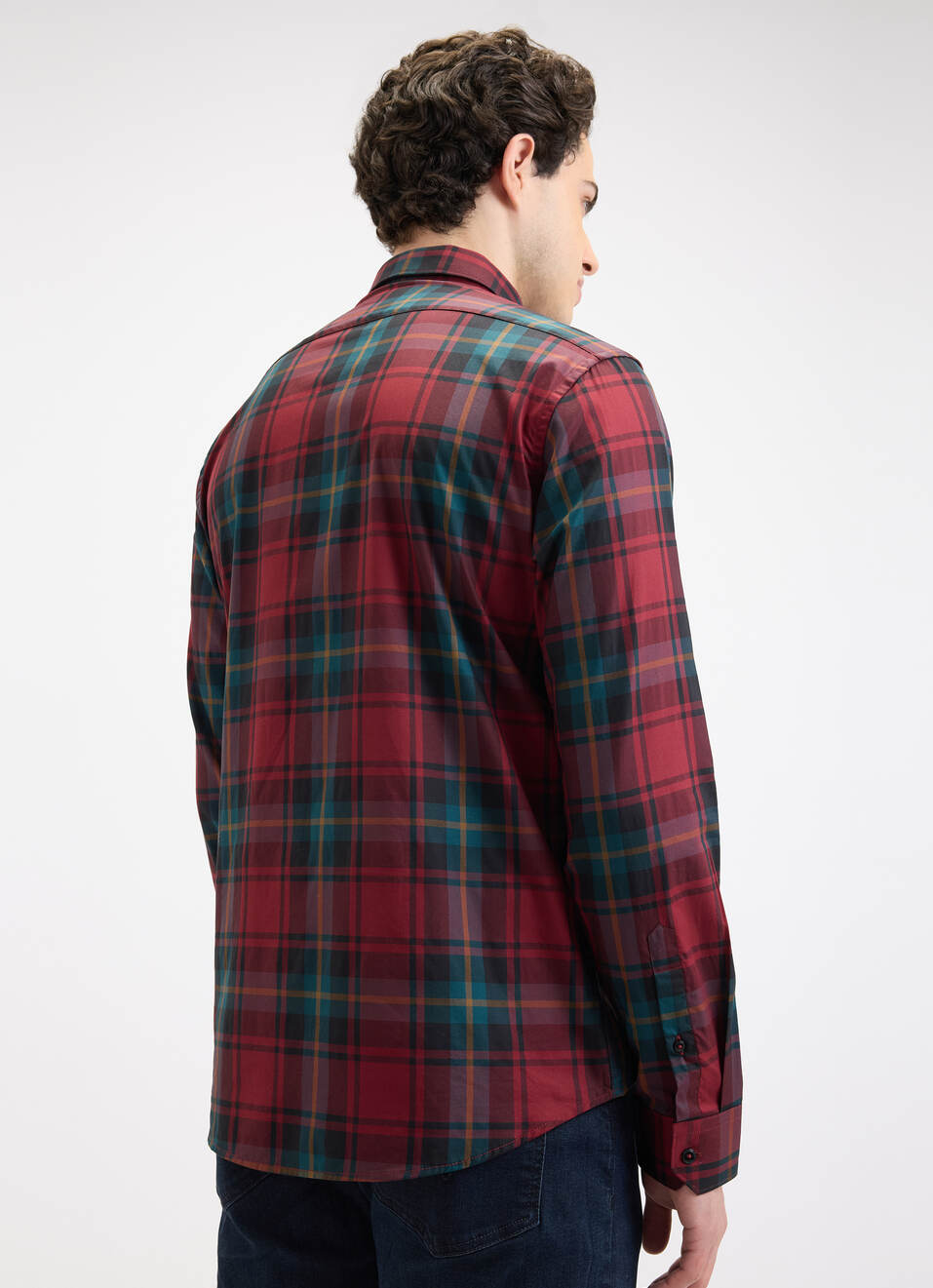 Men Wine Check Full Sleeve Shirt, , large image number 2