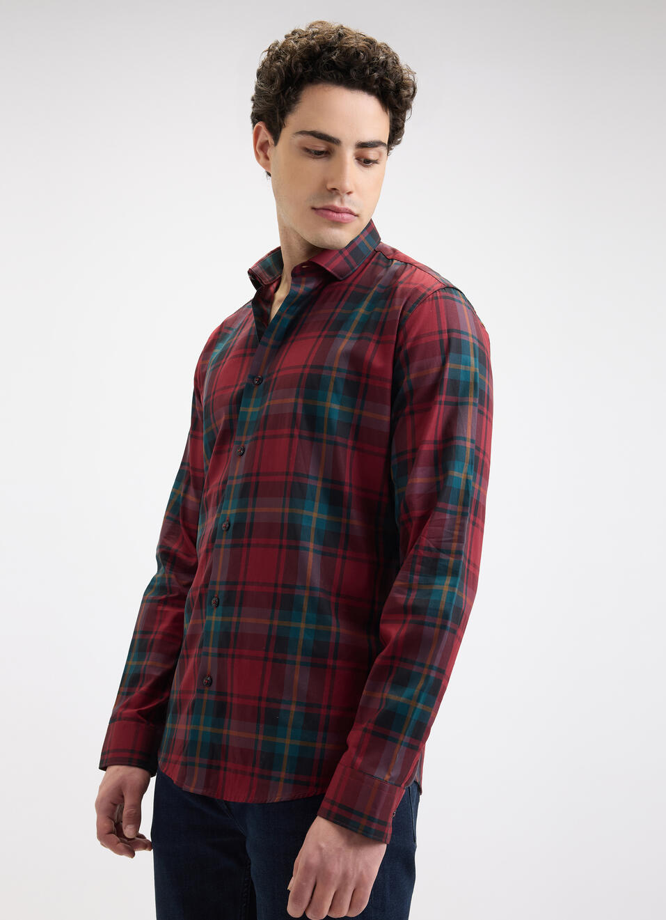Men Wine Check Full Sleeve Shirt, , large image number 3