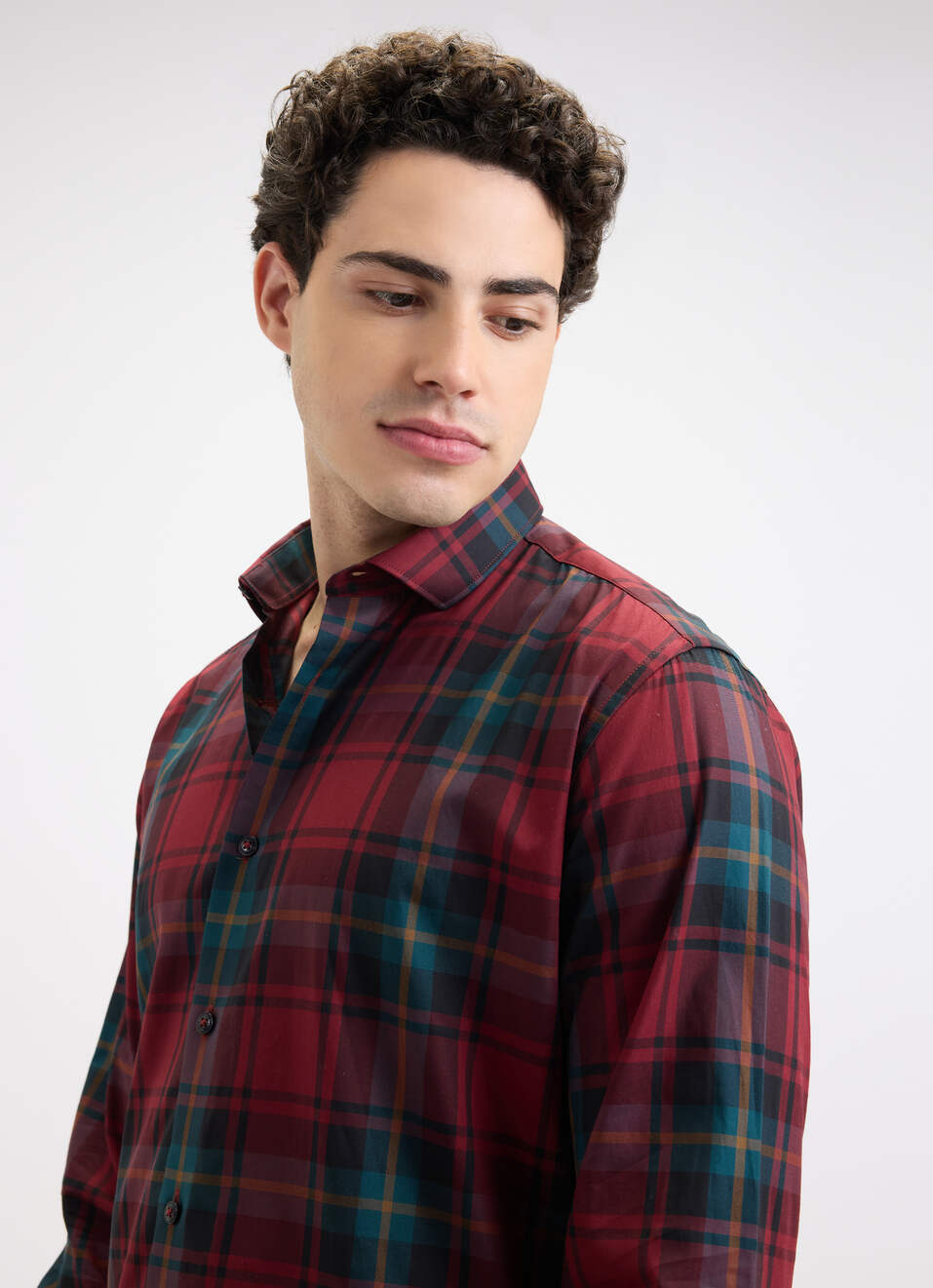 Men Wine Check Full Sleeve Shirt, , large image number 4