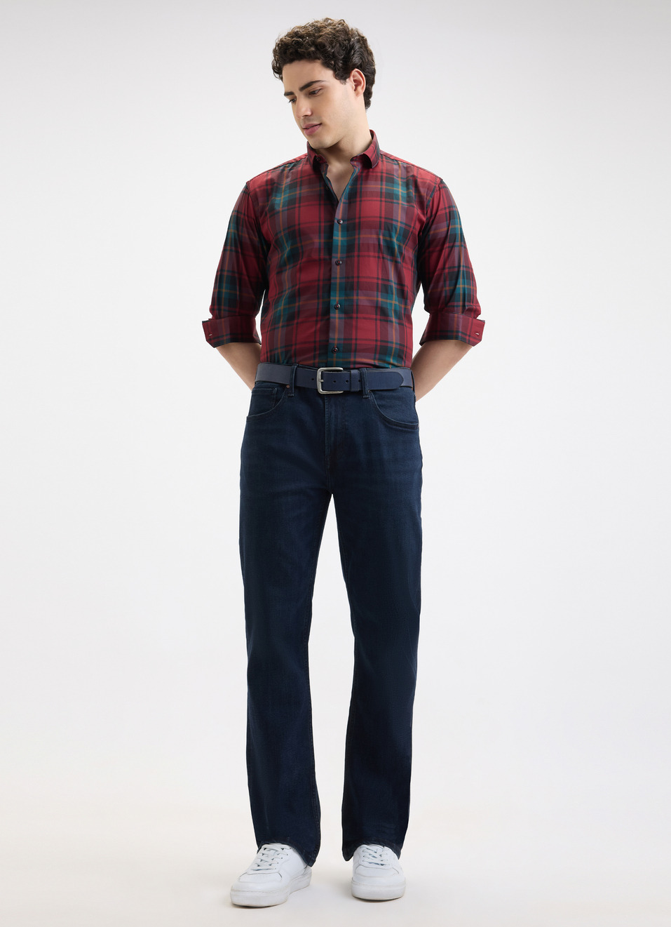 Men Wine Check Full Sleeve Shirt, , large image number 5