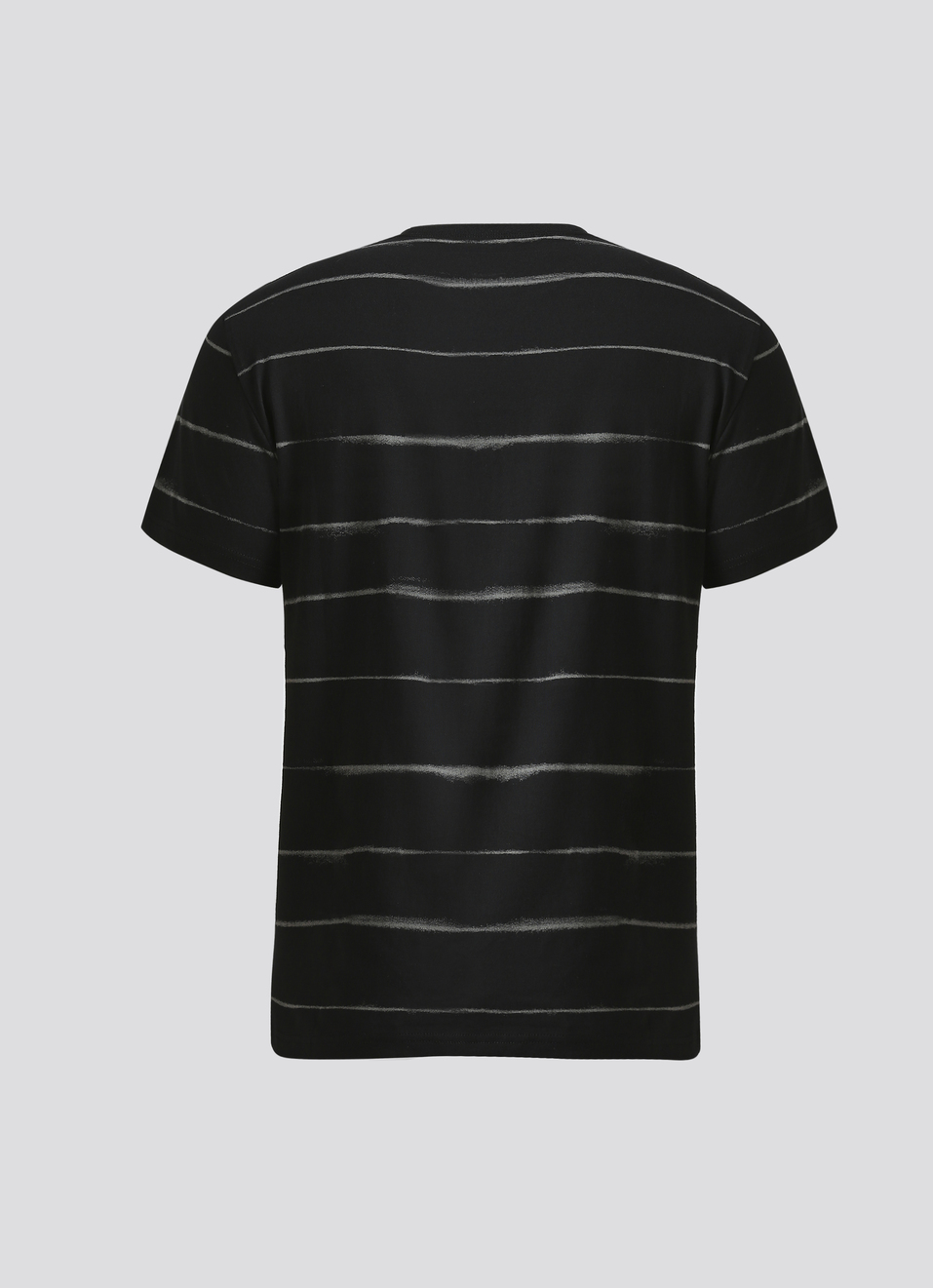 Black Horizontal Stripes Short Sleeve T-shirt, , large image number 7