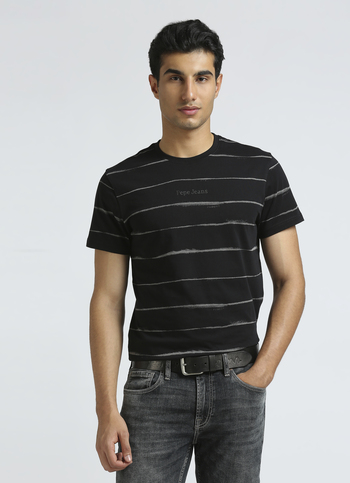 Black Horizontal Stripes Short Sleeve T-shirt