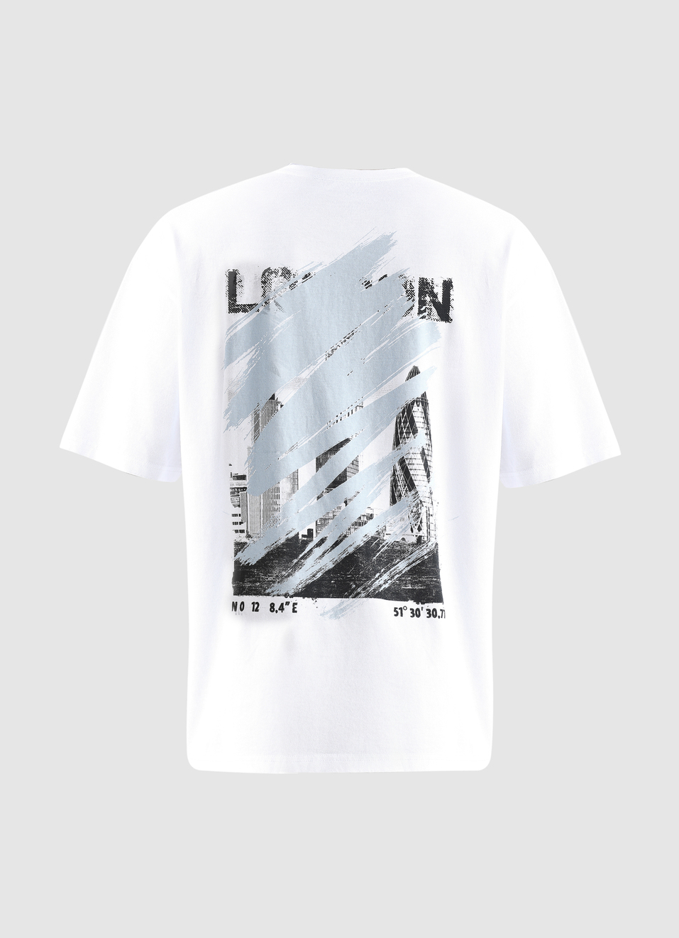 White Oversized Graphic Back Print Short Sleeve T-shirt, , large image number 6