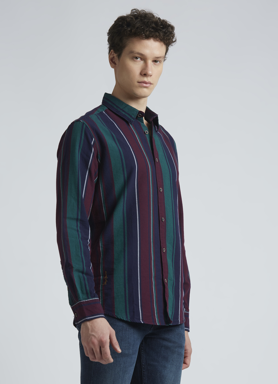 Navy Stripes Full Sleeve Shirt, , large image number 3